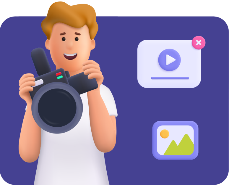 man with photo camera