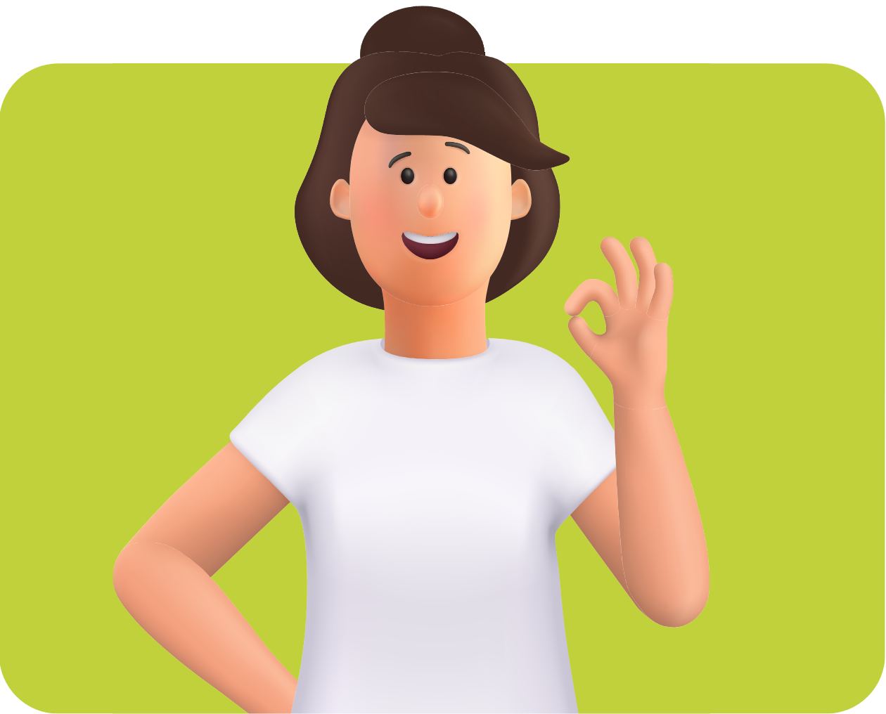 person with ok gesture
